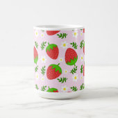 Almofada fofa design contínuo morangos fundo rosa kaffeetasse (Mittel)