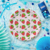 Almofada fofa design contínuo morangos fundo rosa pappteller (Party)