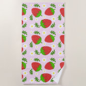 Almofada fofa design contínuo morangos fundo rosa strandtuch (Vorderseite)