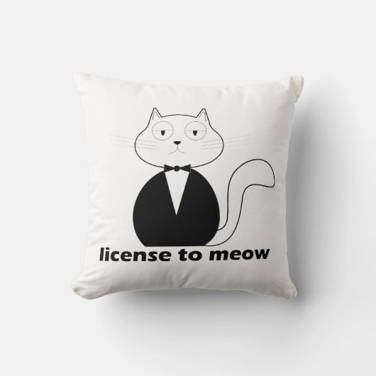Almofada License to Meow Kissen (Vorderseite)