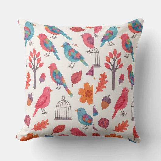 Almofada Pássaros e Flores DESING Kissen (Vorderseite)