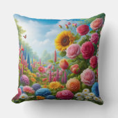 almofada quadrada estampa de rosas kissen (Vorderseite)