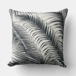 almofada quadrada estampada folha de coqueiro kissen