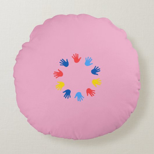 Almofada Redonda (40.64cm) Mãos Rundes Kissen (Vorderseite)