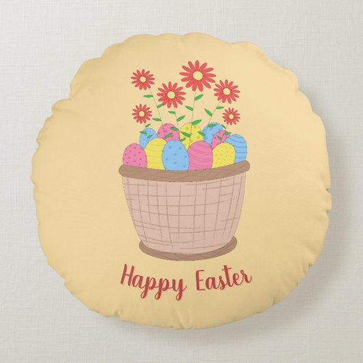 Almofada redonda de Páscoa (Happy Easter) Rundes Kissen (Vorderseite)