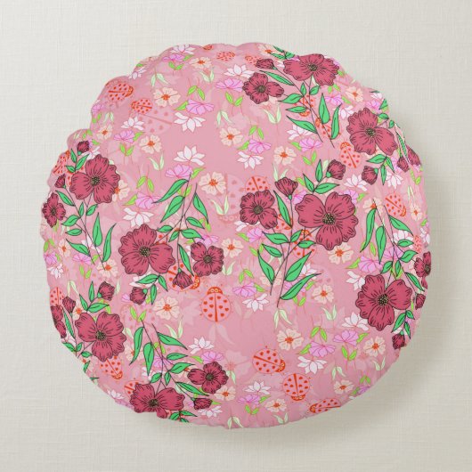Almofada Redonda Jardim de flores Rundes Kissen (Vorderseite)