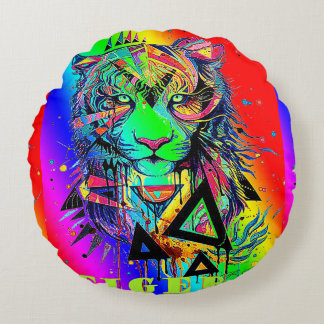 Almofada Redonda/Tigre Rundes Kissen