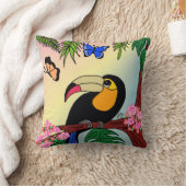 almofada Tucano tropical e borboletas esvoaçantes Kissen (Decke)