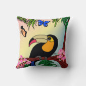 almofada Tucano tropical e borboletas esvoaçantes Kissen (Rückseite)