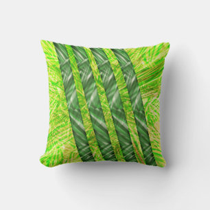 Almofada verde riscada, desenho de faixa ou fita kissen