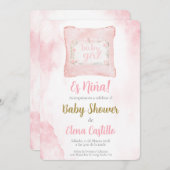 Almohada Baby Shower Girl auf Spanisch Einladung (Vorne/Hinten)