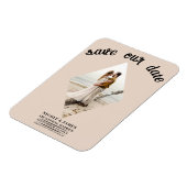 Almond Bisque Diamond Foto Wedding Save the Date Magnet (Linke Seite)