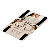 Almond Bisque Save the Date 3 Foto Hochzeit Magnet (Linke Seite)