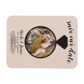 Almond Bisque Wedding Ring Foto Save the Date Magnet (Horizontal)