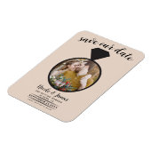Almond Bisque Wedding Ring Foto Save the Date Magnet (Linke Seite)