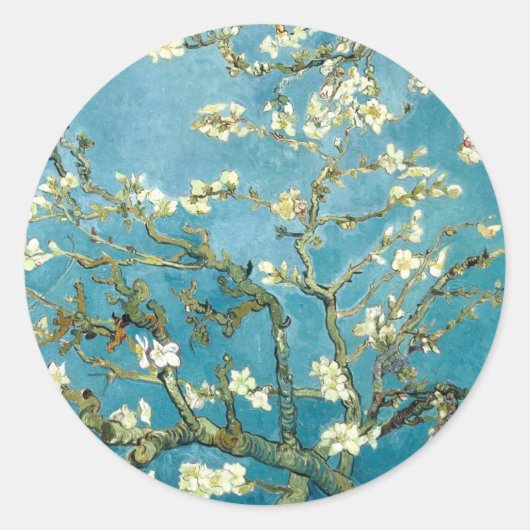 Almond blossom (1890) Vincent Van Gogh Fine Art Runder Aufkleber (Vorderseite)