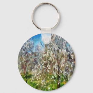 Almond Blossom Pointillismus Kunstmalerei Schlüsselanhänger