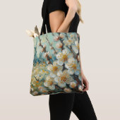 Almond Blossom Tote Tag Pastel Ölgemälde Tasche (Von Nahem)