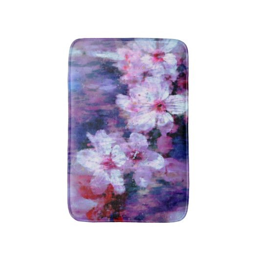 Almond Blossom Watercolor Badematte (Vorderseite Vertikal)