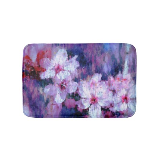 Almond Blossom Watercolor Badematte (Vorderseite)