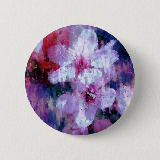 Almond Blossom Watercolor Button (Vorderseite)