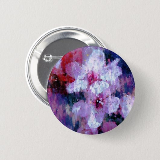 Almond Blossom Watercolor Button (Vorne & Hinten)