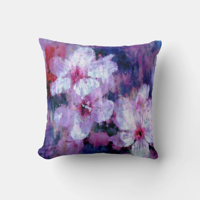 Almond Blossom Watercolor Kissen (Vorderseite)