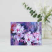 Almond Blossom Watercolor Postkarte (Stehend Vorderseite)