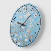 Almond Blossoms Blauer Vincent van Gogh Malerei Große Wanduhr (Winkel)