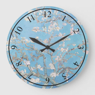 Almond Blossoms Blauer Vincent van Gogh Malerei Große Wanduhr