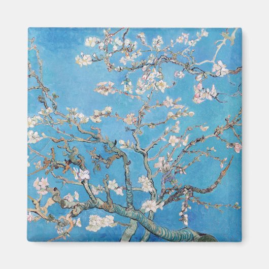 Almond Blossoms Blauer Vincent van Gogh Malerei Magnet (Vorne)