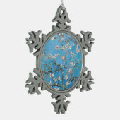 Almond Blossoms Blauer Vincent van Gogh Malerei Schneeflocken Zinn-Ornament (Links)