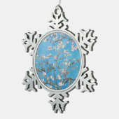 Almond Blossoms Blauer Vincent van Gogh Malerei Schneeflocken Zinn-Ornament (Rechts)