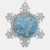 Almond Blossoms Blauer Vincent van Gogh Malerei Schneeflocken Zinn-Ornament (Vorderseite)
