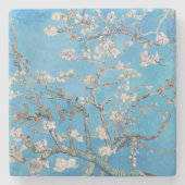 Almond Blossoms Blauer Vincent van Gogh Malerei Steinuntersetzer (Vorderseite)