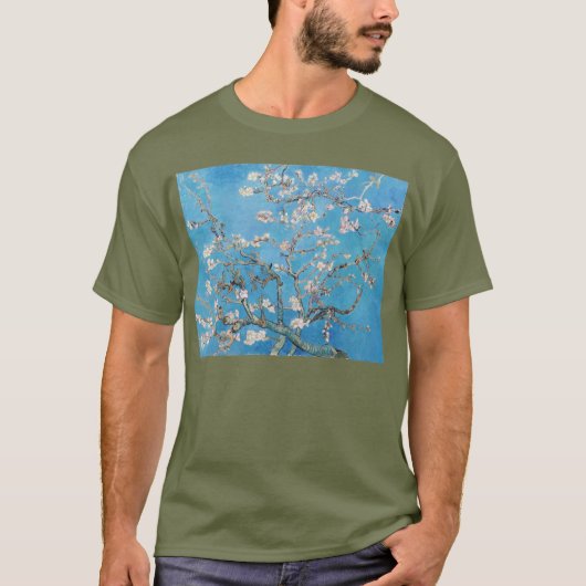 Almond Blossoms Blauer Vincent van Gogh Malerei T-Shirt (Vorderseite)