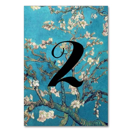 Almond Blossoms Blumenhochzeit Tischnummer (Vorderseite)