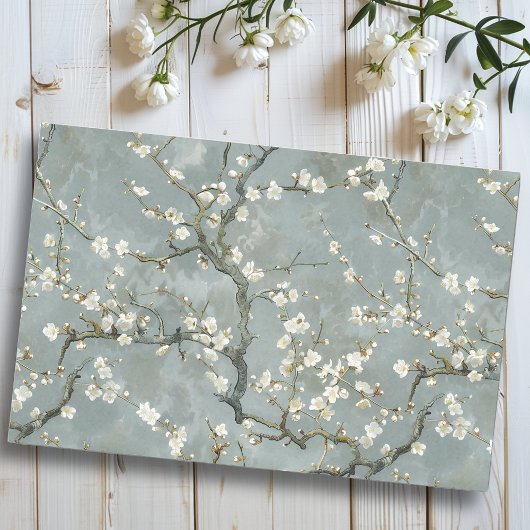 Almond Blossoms Gray Vincent Van Gogh Seidenpapier