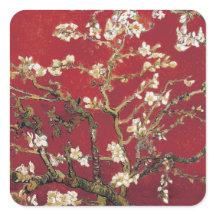Almond Blossoms Roter Vincent van Gogh Malerei