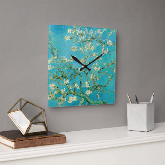 Almond Blossoms von van Gogh Quadratische Wanduhr