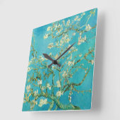 Almond Blossoms von van Gogh Quadratische Wanduhr (Winkel)