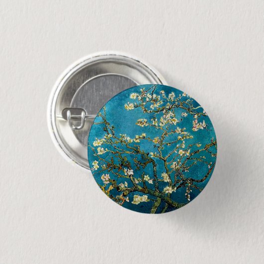 Almond Branches in Bloom Round Pinback Button (Vorne & Hinten)