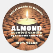 Almond Candle Runder Aufkleber (Vorderseite)