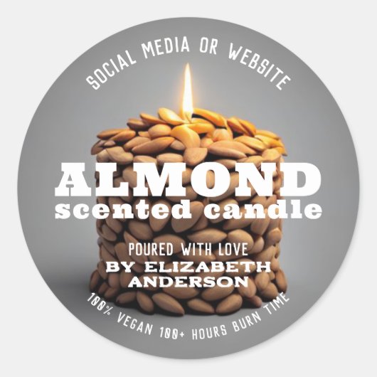 Almond Candle Runder Aufkleber (Vorderseite)