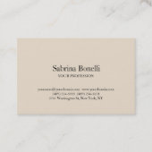 Almond Color Modern Unique Elegant Plain Simple  Visitenkarte (Vorderseite)