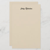 Almond Color Plain Elegant Professional Minimalist Briefpapier (Vorne/Hinten)