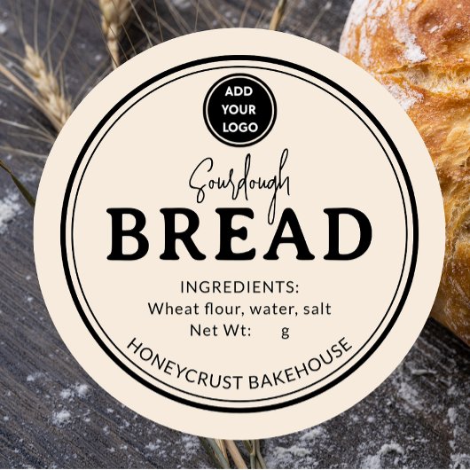 Almond Cream Bakery Sourdough Bread Label Sticker