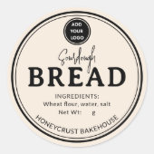 Almond Cream Bakery Sourdough Bread Label Sticker (Vorderseite)