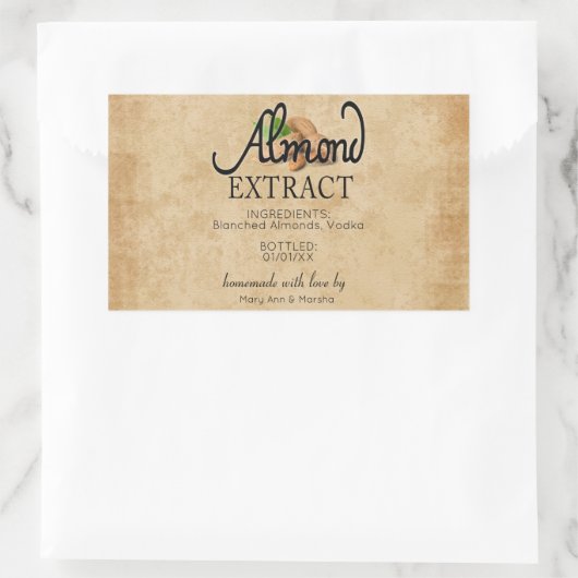Almond Extract Rechteckiger Aufkleber (Tasche)