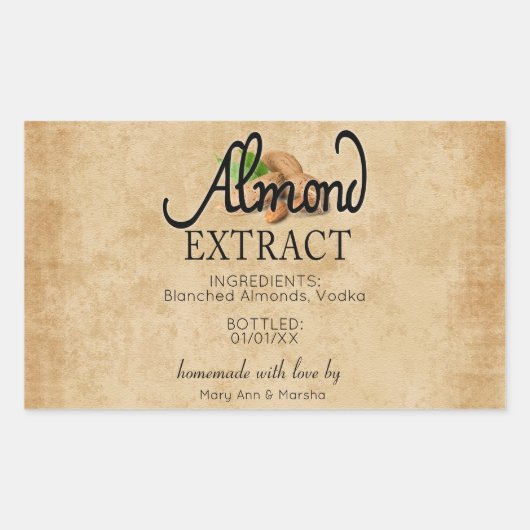 Almond Extract Rechteckiger Aufkleber (Vorderseite)